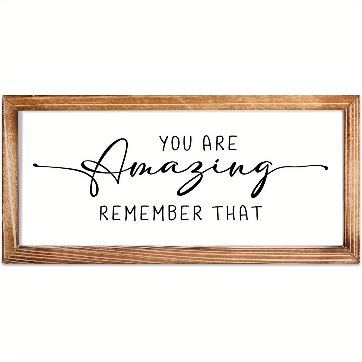 

1pc Inspiring Motivational Quotes Sayings Framed Wood Sign Table And Wall Decor, You Are Amazing, Bedroom Home Housewarming Decoration Gift