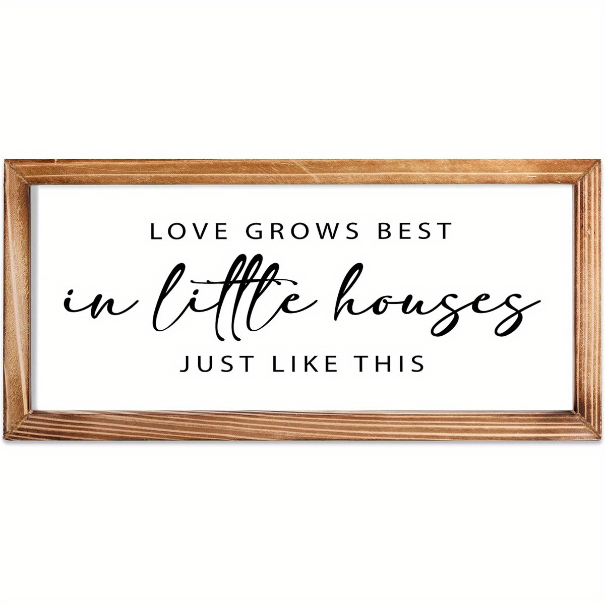 

1pc Best In Little Houses Just Wood Rustic Style Wall Décor Sign With Frame