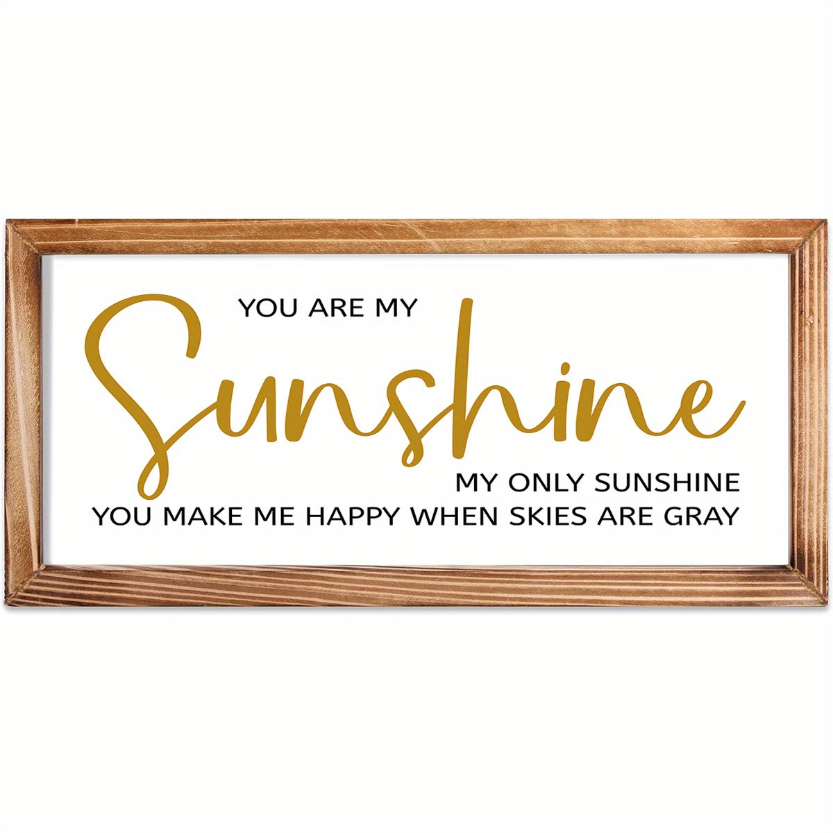

1pc You Are My Sunshine Framed Wooden Sign, Lettering Saying Wood Plaque Rustic Home Family Wall Decorative For Women Office Bathroom Shelf Decor