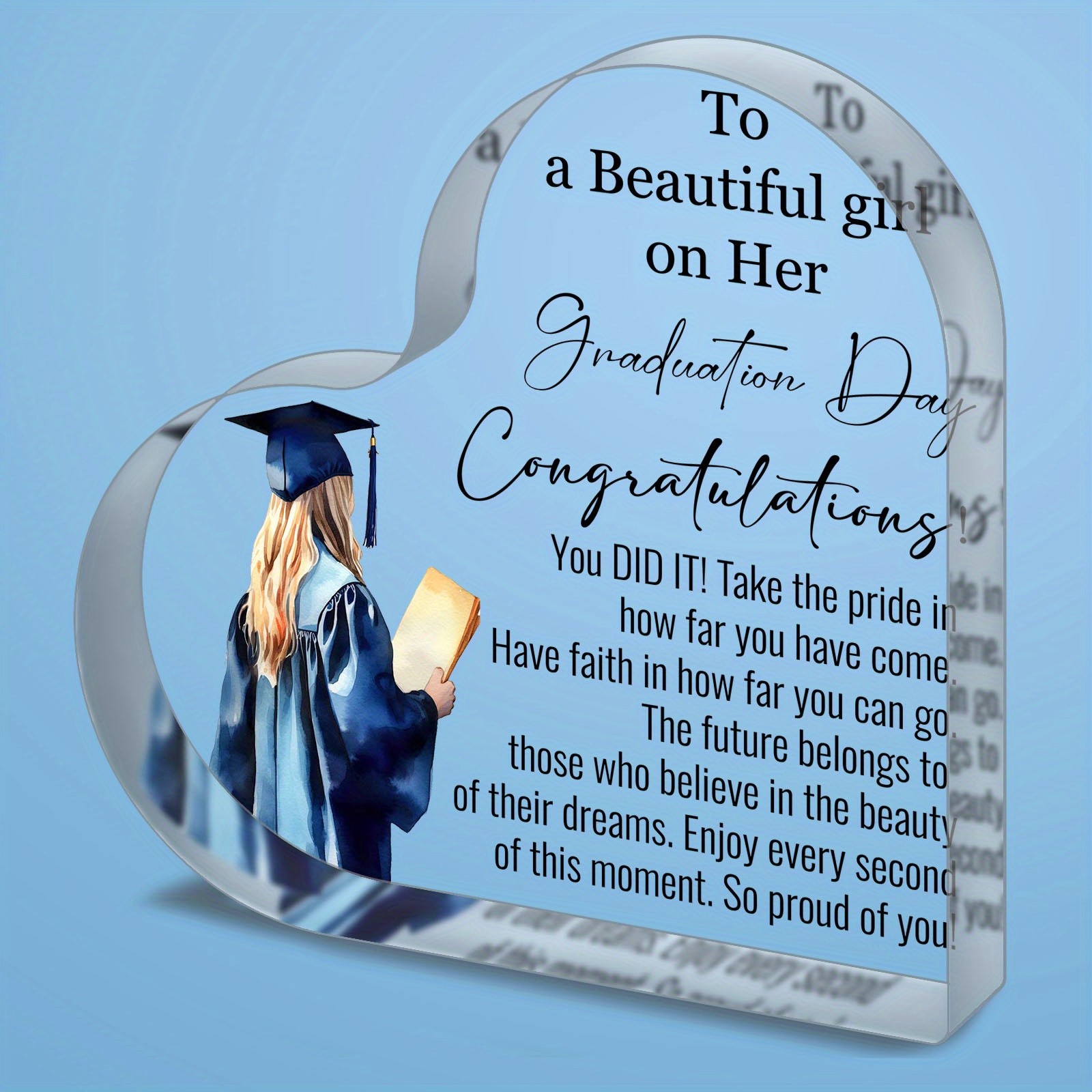 

1pc Inspirational Graduation Gifts For Her Him 2024, High School College Degree Phd Graduation Gifts For Students, Laser Engraved Acrylic Keepsake Gifts For Graduating Daughter Son Sister