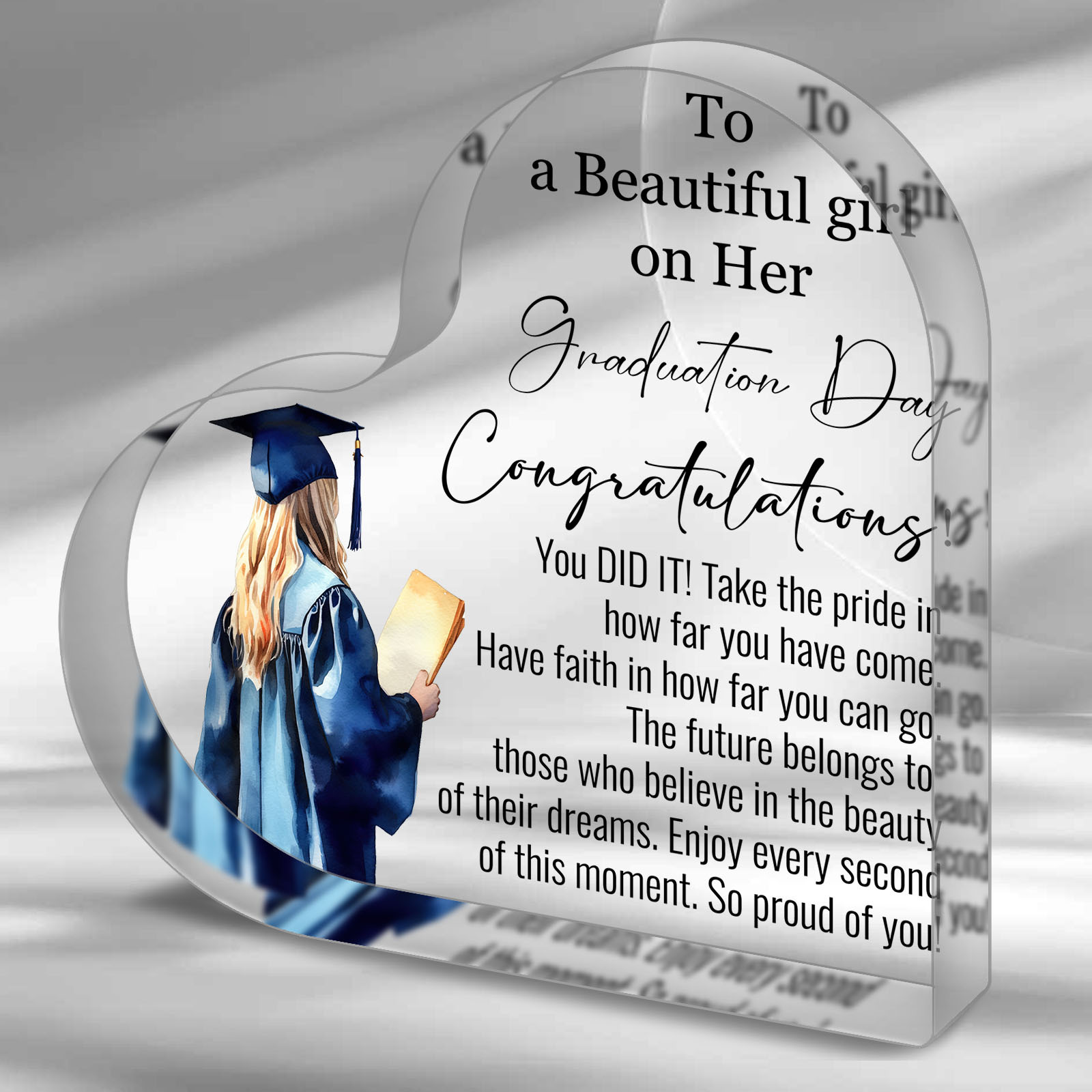 

1pc Inspirational Graduation Gifts For Her Him 2024, High School College Masters Degree Phd Graduation Gifts For Students, Laser Engraved Acrylic Keepsake Gifts For Graduating Daughter Son Sister