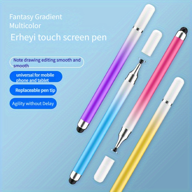 Stylet Écran Tactile Universel Embout Silicone Stylo A Bille Clip Intégré Blanc - Matériel Informatique & Bureautique
