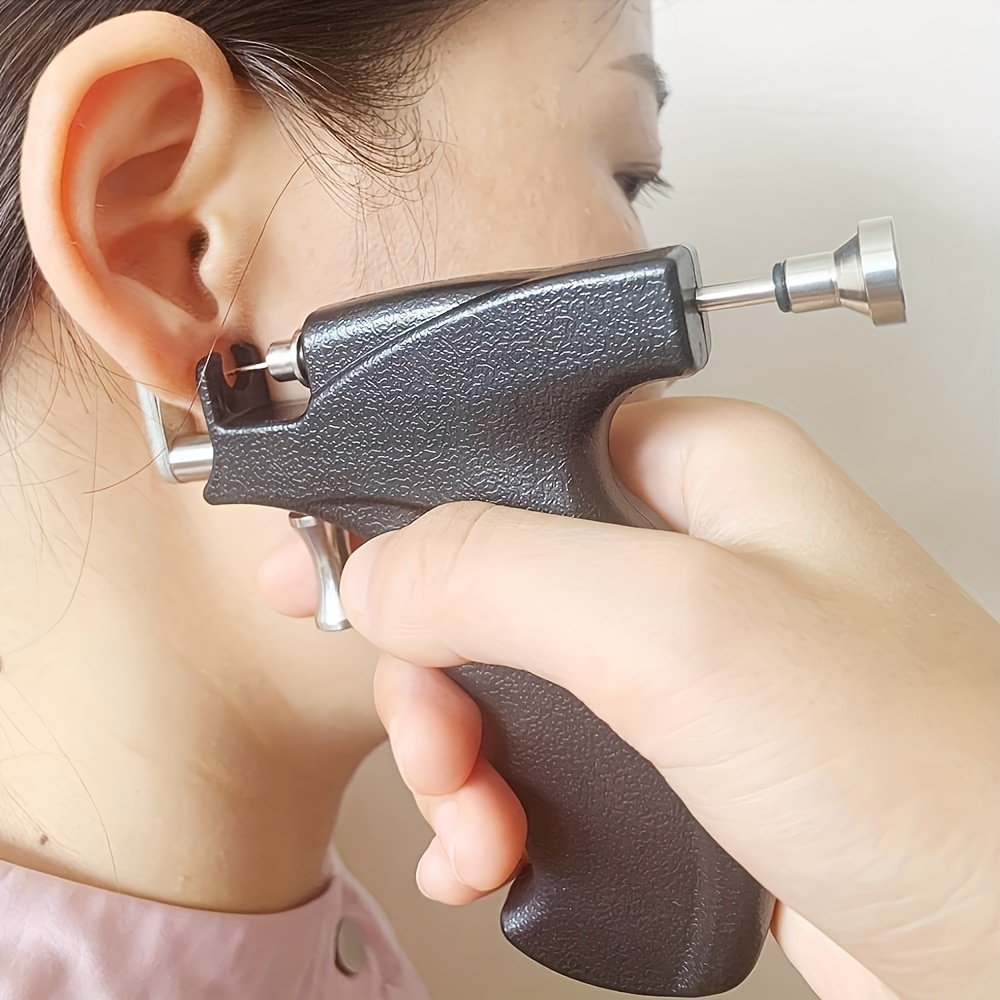 

Haiwess Ear Piercing Gun Kit, Reusable For Body Nose Lip Piercing With 16 Pairs Hypoallergenic Earrings (6 Pairs Sterling Silver Stud Earrings +10 Pairs Gun Stud Earrings)