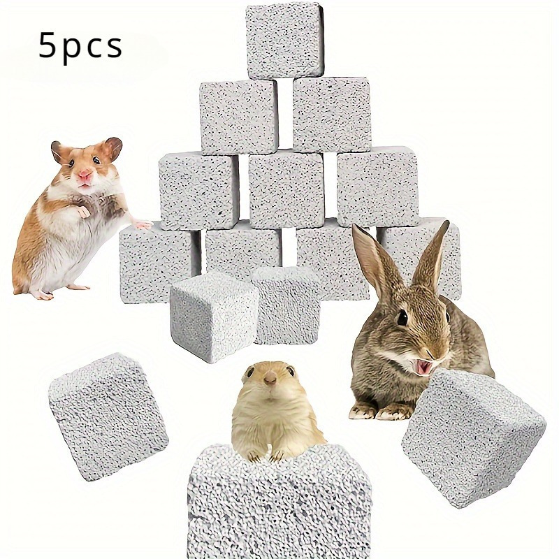 

5pcs Rabbit Teeth Grinding Lava Blocks, Mineral Calcium Chew Stone Toys For Small Animals, Hamster, Chinchilla, Parrot, Fruity Molar Rich In Minerals For Dental Health