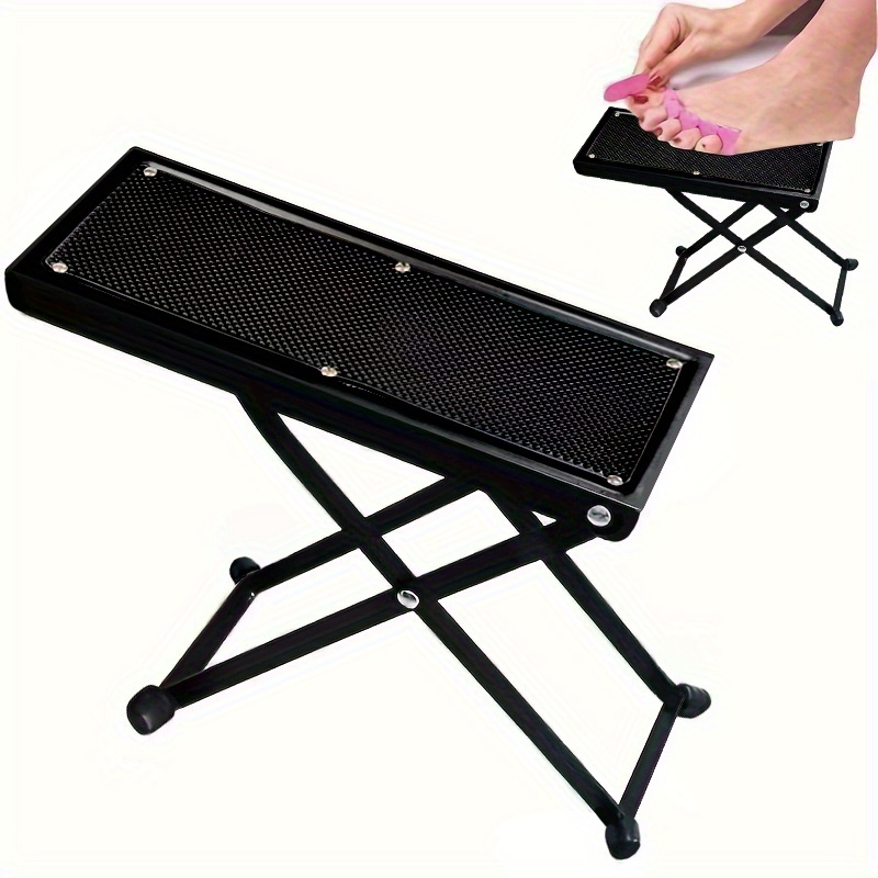 

Adjustable Pedicure Foot Rest, Sturdy Design With Non-slip Legs, Includes Toe Separator, Multi-use For Nail Art, Guitar Players, Elderly, Comfortable Support