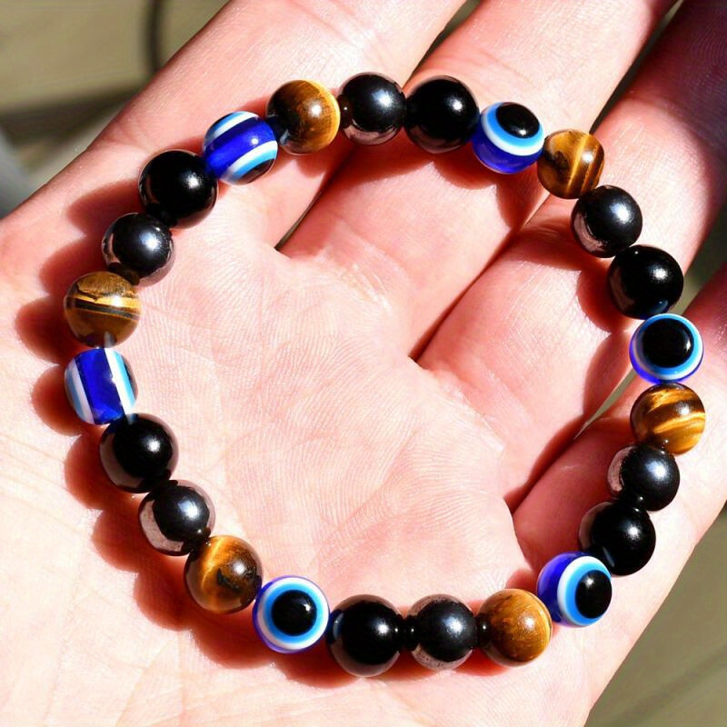 

Natural Stone Multicolor Beaded Bracelet Trendy Lucky Wealth Bracelet For Men And Women Hand Jewelry Party Birthday Gift