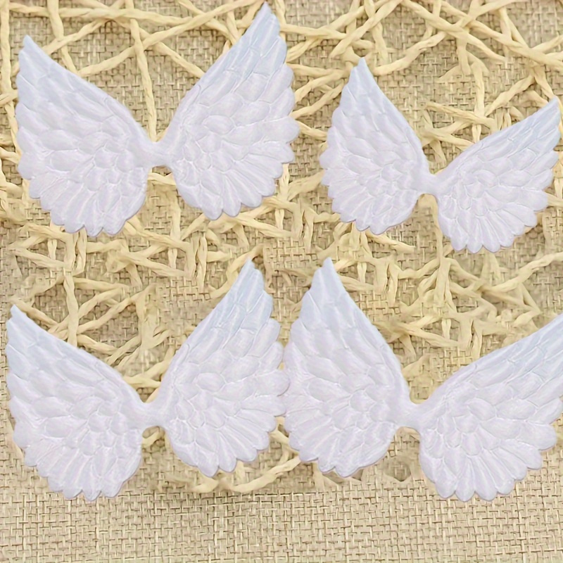 

40 Pcs Satin Angel Wing Patches, Embossed Fabric, Pvc Glitter Applique, Suitable For Diy Decoration And Craft Creation (5.8cm/2.28in)