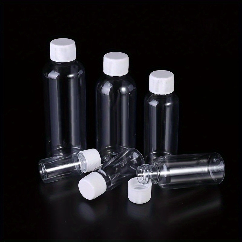 

5pcs Plastic Bottle Transparent Refillable Small Mouth Bottle Portable Sample Vials Cosmetic Containers For Lotion Creams