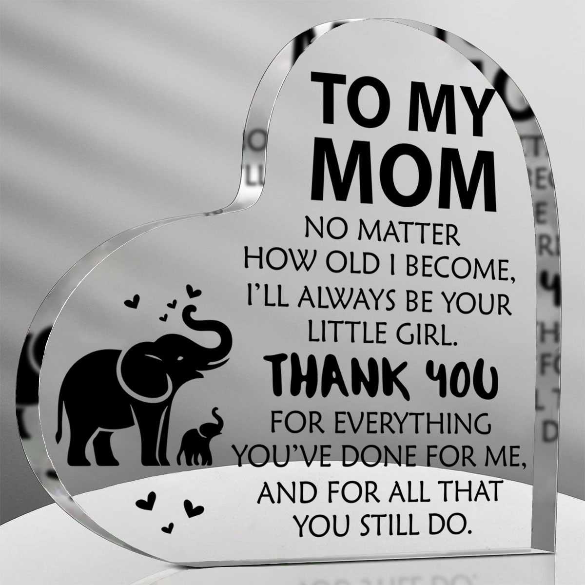 

1pc Thank You Gift For Mom From Daughter Son Heart Acrylic Plaque Gifts Form Kids Table Decor Appreciation Gifts For Mom Keepsake Christmas Birthday Mothers Day Gifts Ideas For Mom