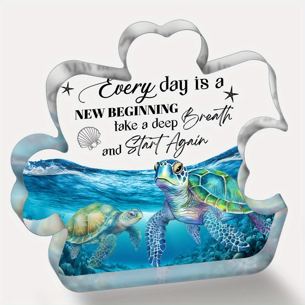 

1pc, Acrylic Desktop Decoration - Perfect Birthday Or Exchange Gift For Bedroom, Kitchen, Living Room, Or Office Décor - Unique Sea Turtle Design