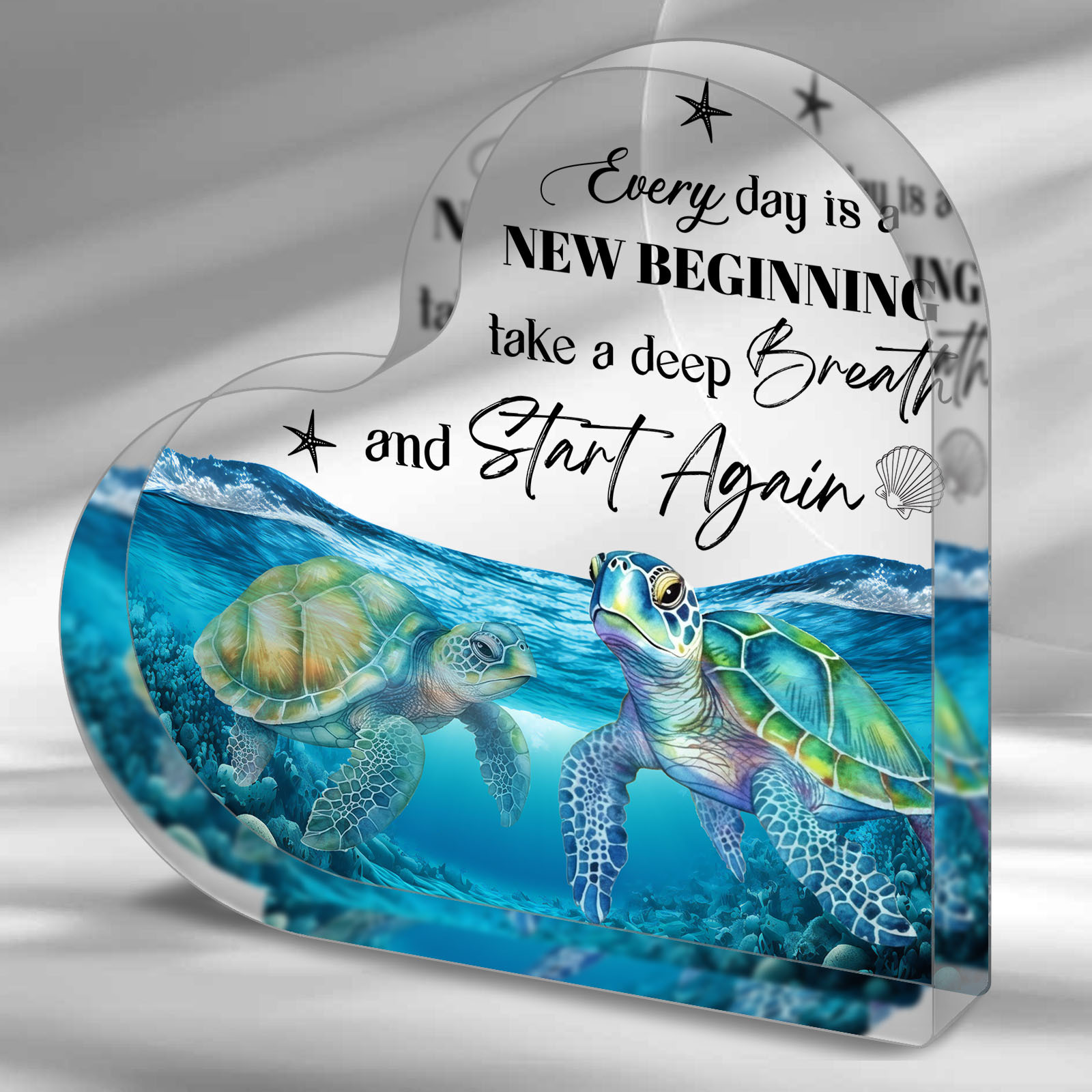 

1pc, Blue Sea Creatures Acrylic Desktop Decoration - Perfect Birthday Or Exchange Gift For Bedroom, Kitchen, Living Room, Or Office Decor - Unique Sea Turtle Design