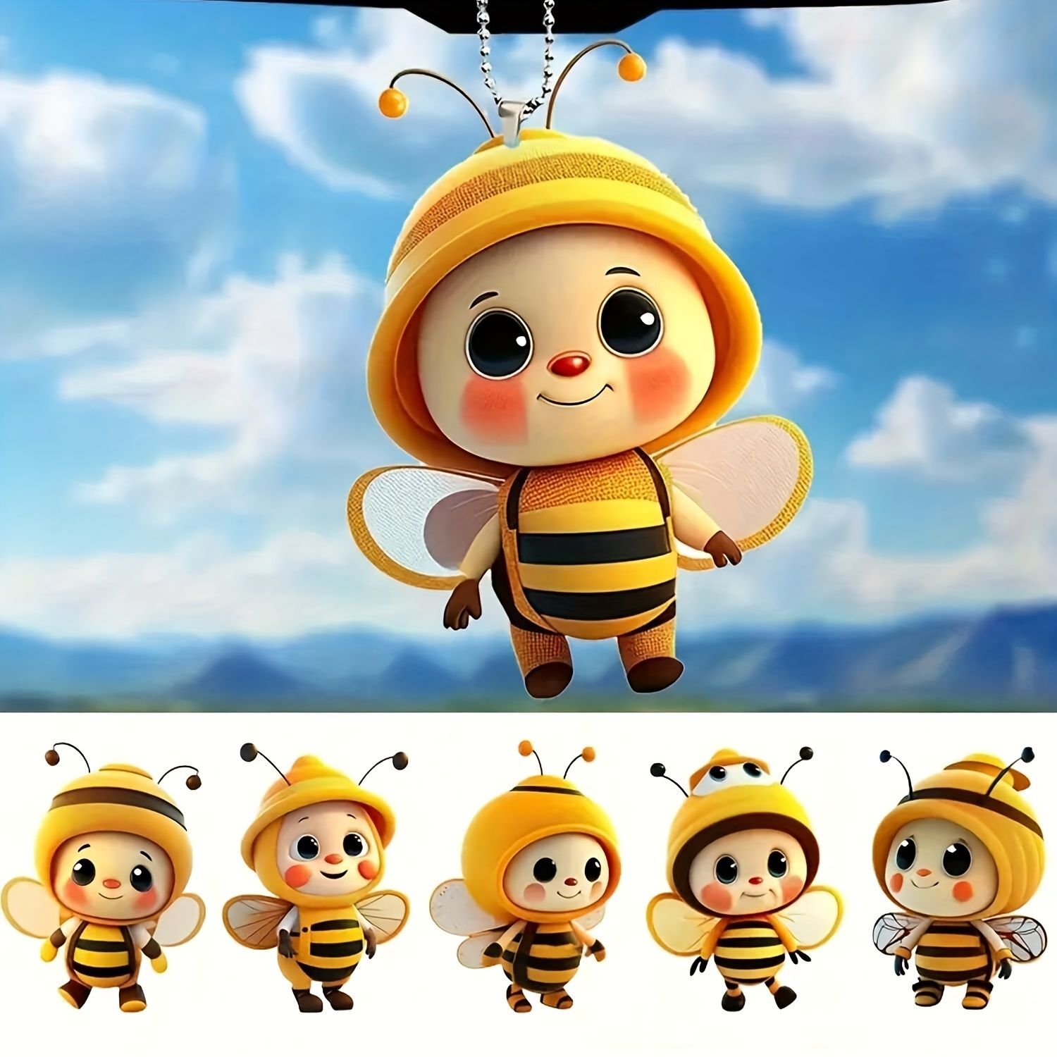 

2d -pack Bee Acrylic Pendants, Plastic Charms, Summer Holiday Decor, No Electricity Needed, Featherless, For Backpacks & Wall Decoration