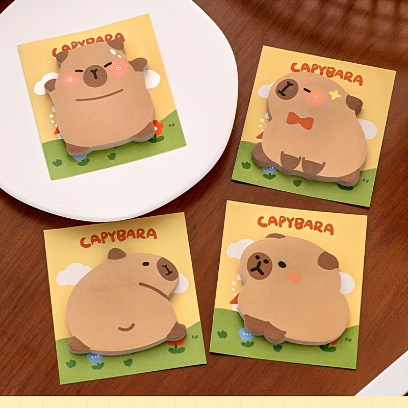 

30 Pcs/1 Pack - Adorable Animal Printed Sticky Notes: Cute Capybara Design, Perfect For Notes And Reminders