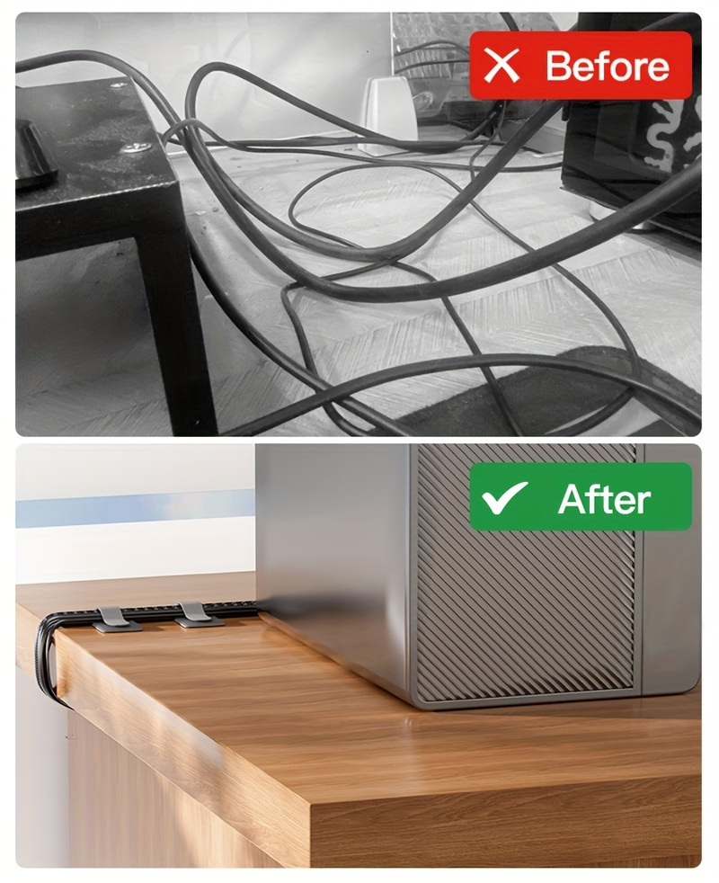 Lot De 12 Supports De Câbles Autocollants - Organisateur De Câbles Magnétique Et Autocollant - Gestion Des Câbles De Charge - HDMI USB - Organisateur De Câbles De Données Avec Aimant