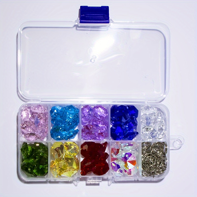 Image of "sunbeamcatchers" 100pcs Colorful Suncatcher Kit With Golden & Silvery Accents - Diy Prism Pendants, Hooks & Chains For Indoor/outdoor Decor, Ideal For Garden Parties & Weddings
