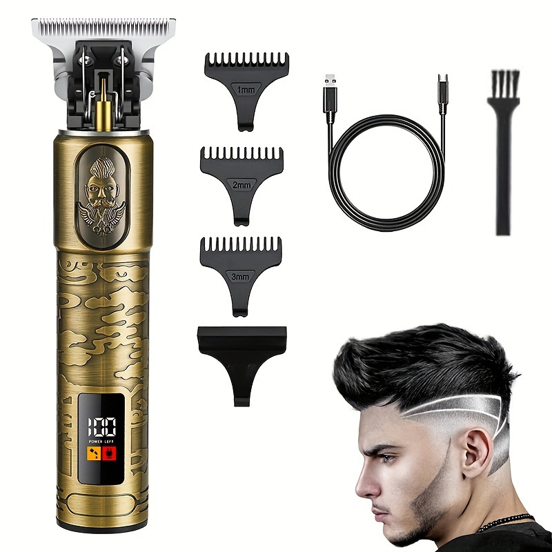 

Professional 0 Gapped T-blade Hair Clippers For Men, Rechargeable Cordless Trimmer, Pro Li Outline Edger, Hair Cutting Liners For Barbers, Detail Trimmer