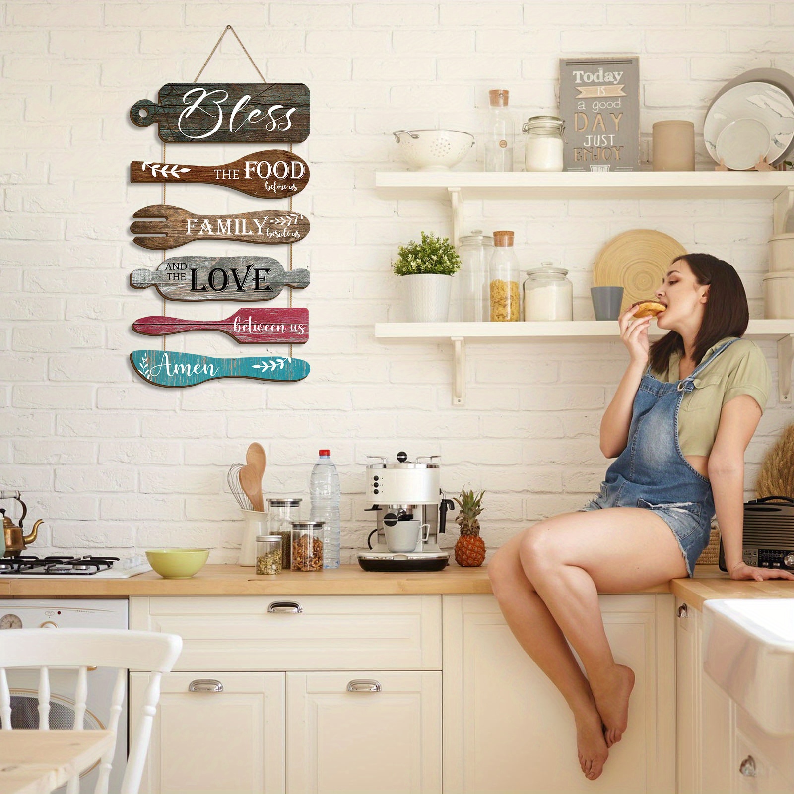 3 Impressions Vintage Recettes De Cuisine - Cadre Bois Déco Murale Style Mid-Century