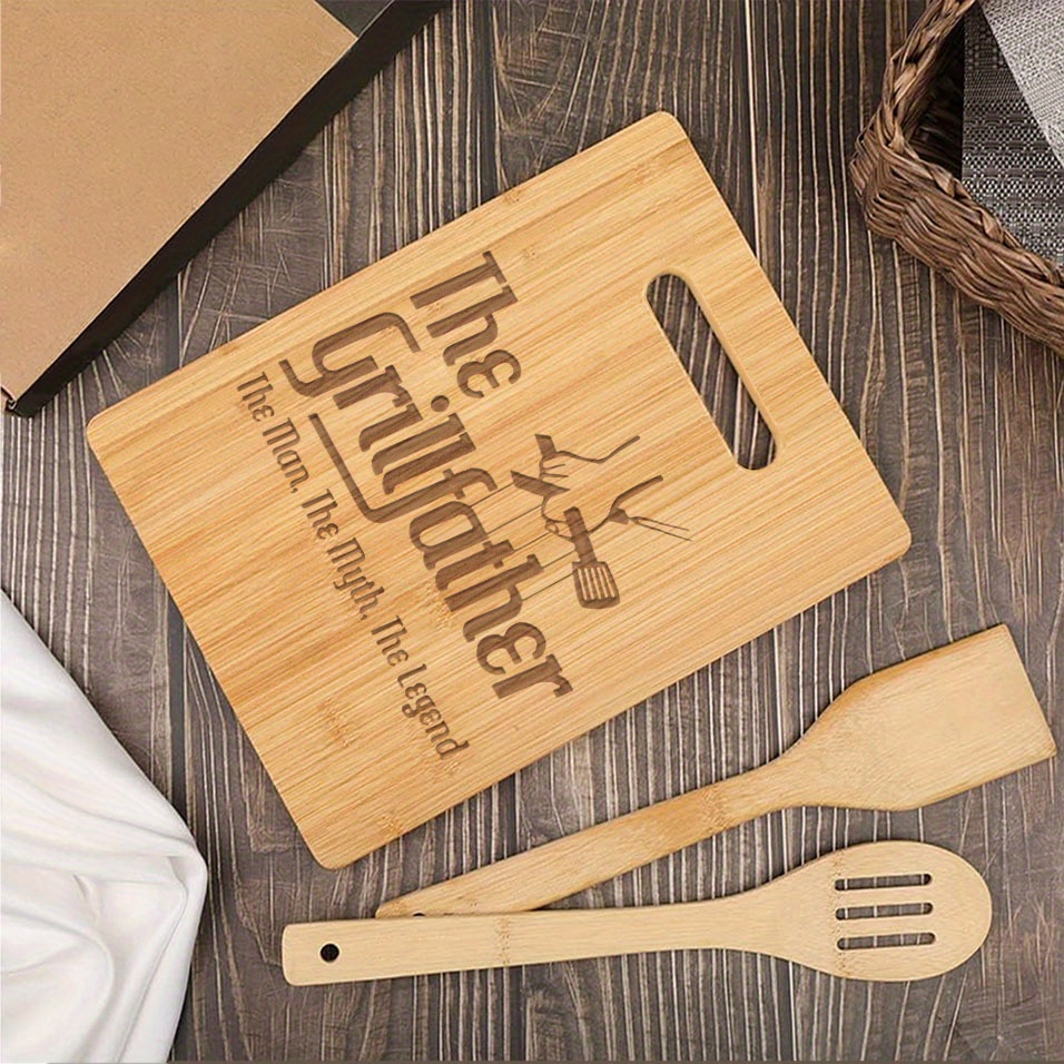 

1pc, Dad Cutting Board The Man The Myth, The Legend - Dad Gifts On Birthday - Engraved Bamboo Cooking Board Gift Set For Papa, Stepfather, Godfather -