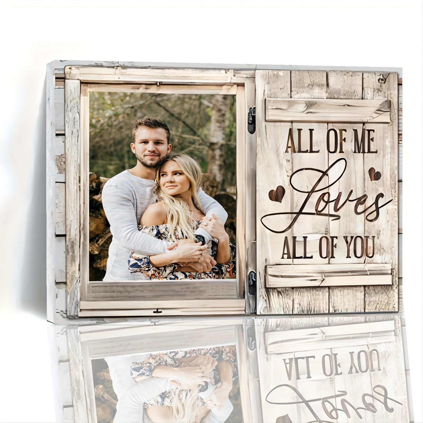 

Customized Romantic Couple Photo On Wood- Canvas - Personalized Engagement, Wedding, Valentine's, And Anniversary Gift Wall Decor, Love Quote Art Print - 11.8"x15.7