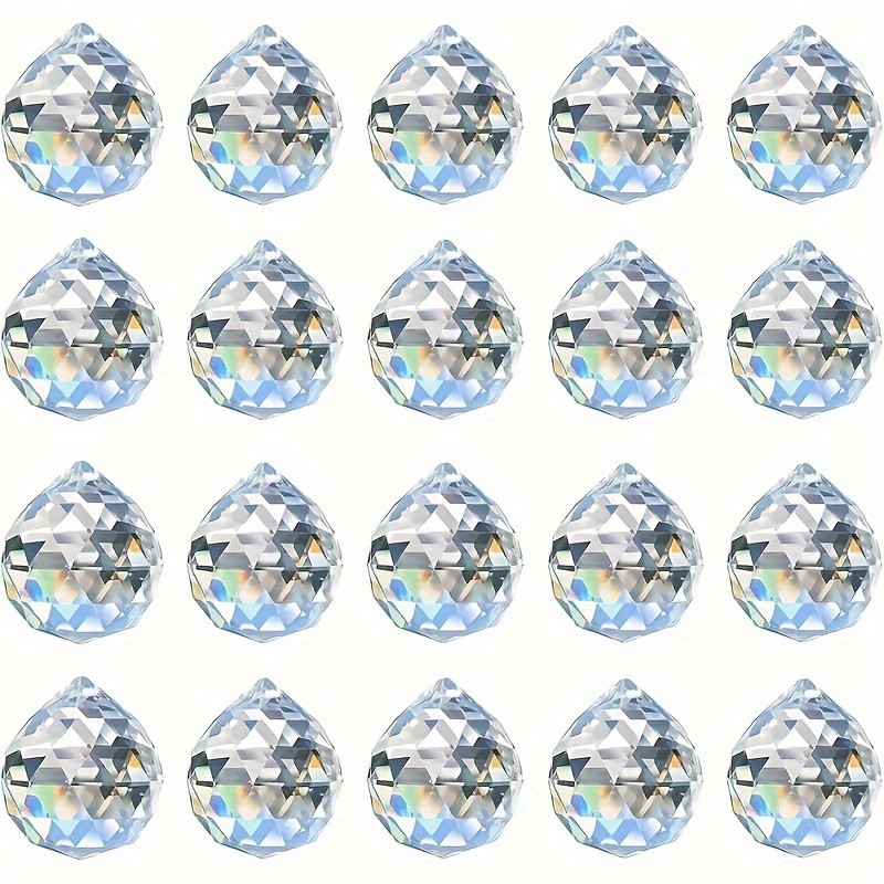 

10pcs Luxury Glass Elegant Crystal Ball Prism Pendants - Clear Glass, Rainbow Effect For Decorations