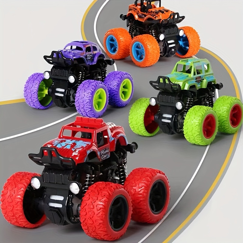 

Monster Truck Playset - Friction-powered, Dual-direction Inertia Vehicles, Ideal Birthday Gift, Suitable For Youngsters Under 6, Assorted Colors