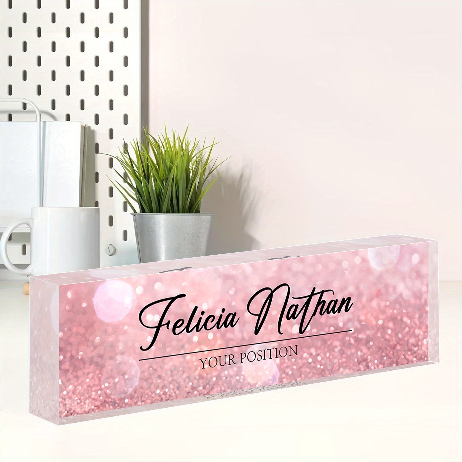 

1pc Personalized Acrylic Desk Plaque - Name Plate For Office Desk, Custom Engraved Professional Business Plaque For Christmas, Easter, Thanksgiving, Birthday, Graduation Gifts