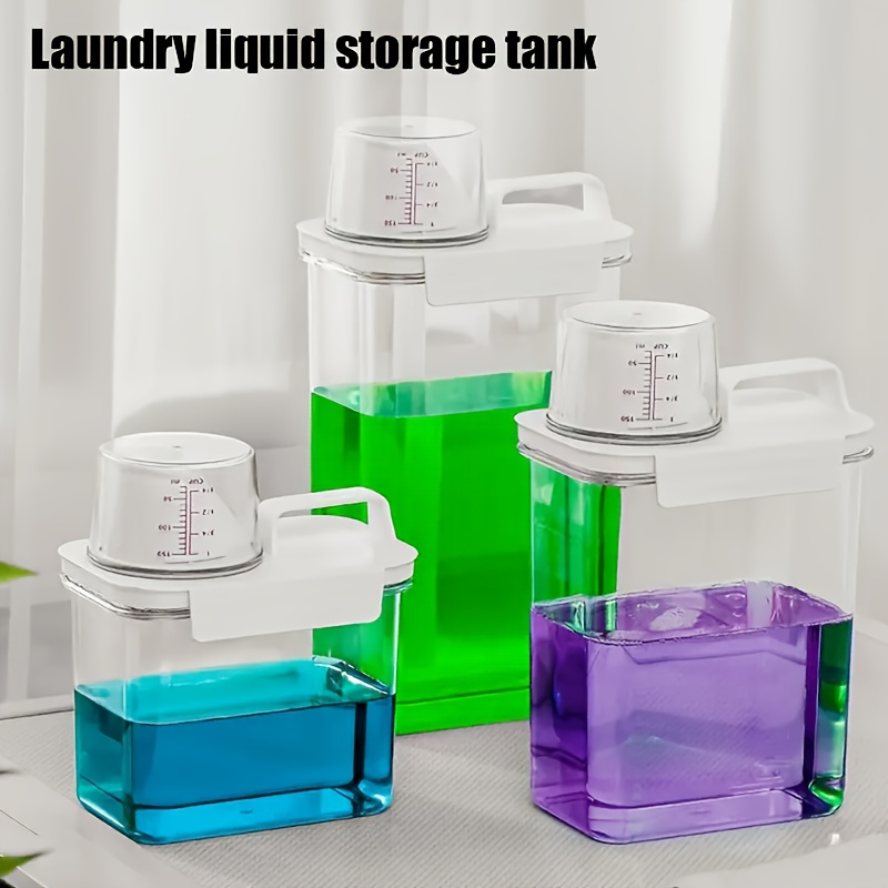 1pc large capacity laundry detergent storage box plastic soap container for home use kitchen bathroom organization no power required ideal for christmas halloween gifts details 1