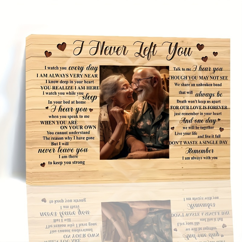 

Personalized Wood Frame Canvas Painting: 'i Left You' - A Memorial To Your - Custom Photo Gift With Replaceable Bereavement Photos