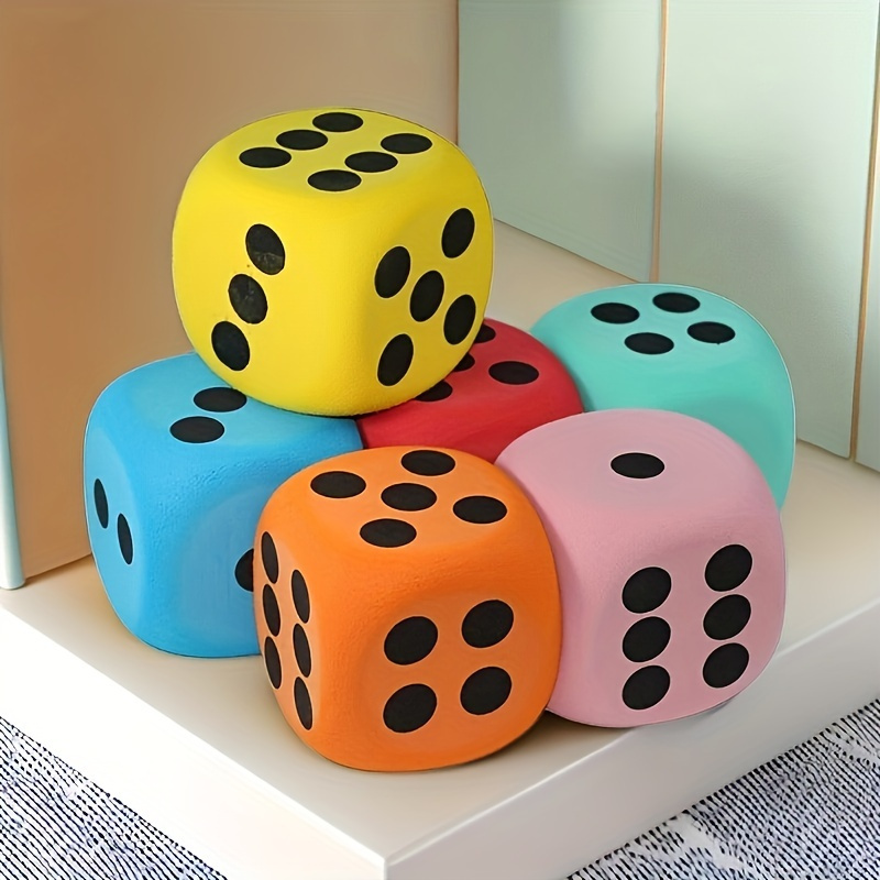 TEMU Jumbo 6-sided Soft Foam Dice Set - Ideal For Board Games & Home Decor, Perfect Gift For Birthdays, Christmas &