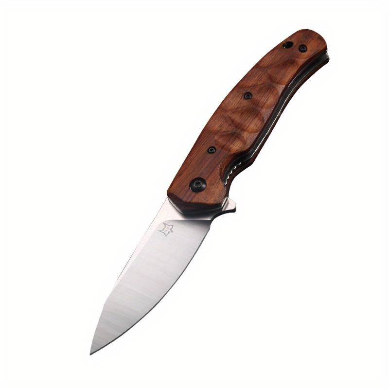 

Fox Fx-308 Zw Flipper Knife 3.25" N690 Satin Plain Blade, Ziricote Wood Handles, Black Nylon Pouch, Line