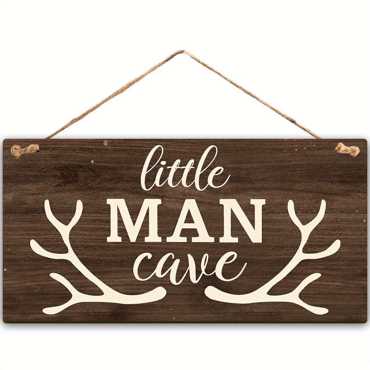 

Little Man Cave Sign - 3d Nursery Wall Decor, Woodland Nursery Decor For Boys, Toddler Boy Room Decor, Rustic Wooden Nursery Signs For Playroom, Deer Antler Decor Black