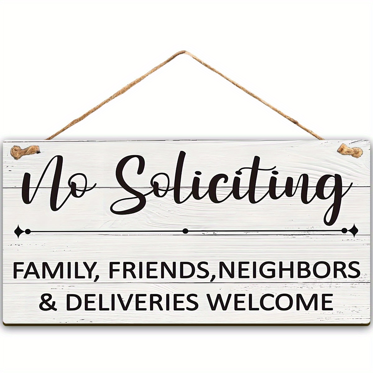 

No Soliciting Welcome Family Friend Neighbor, Farmhouse & Home Decor Wood Sign Plaque, Rustic Wood Door Decor Sign For Garden, Yard, Entryway, Porch, Indoor Outdoor Wood Decor Hanging