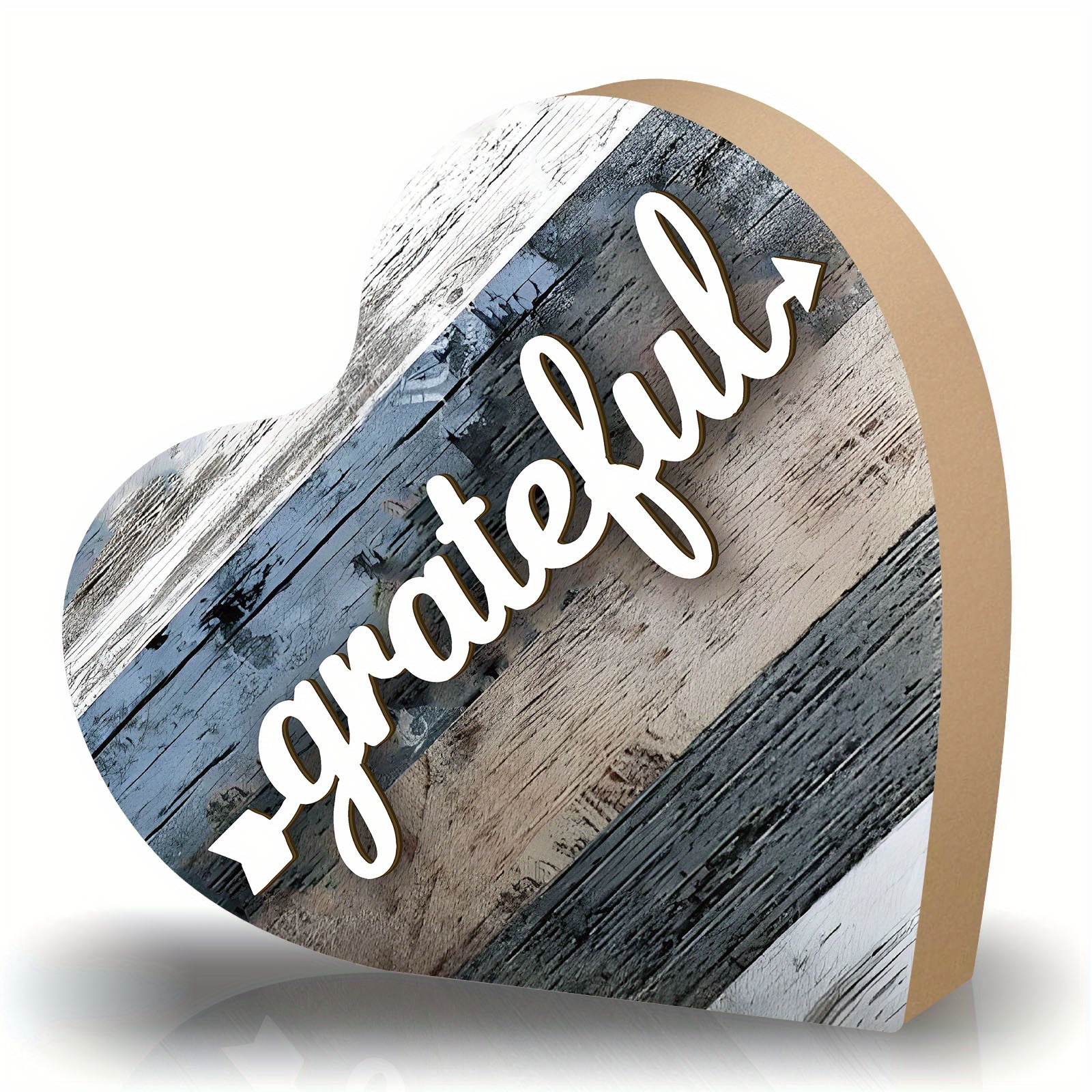 TEMU 1pc Chic Heart-shaped Carved Wood Decor - Vintage Rustic Wall Tabletop Decor, Holiday Party Decor For Office And Home, Halloween Thanksgiving