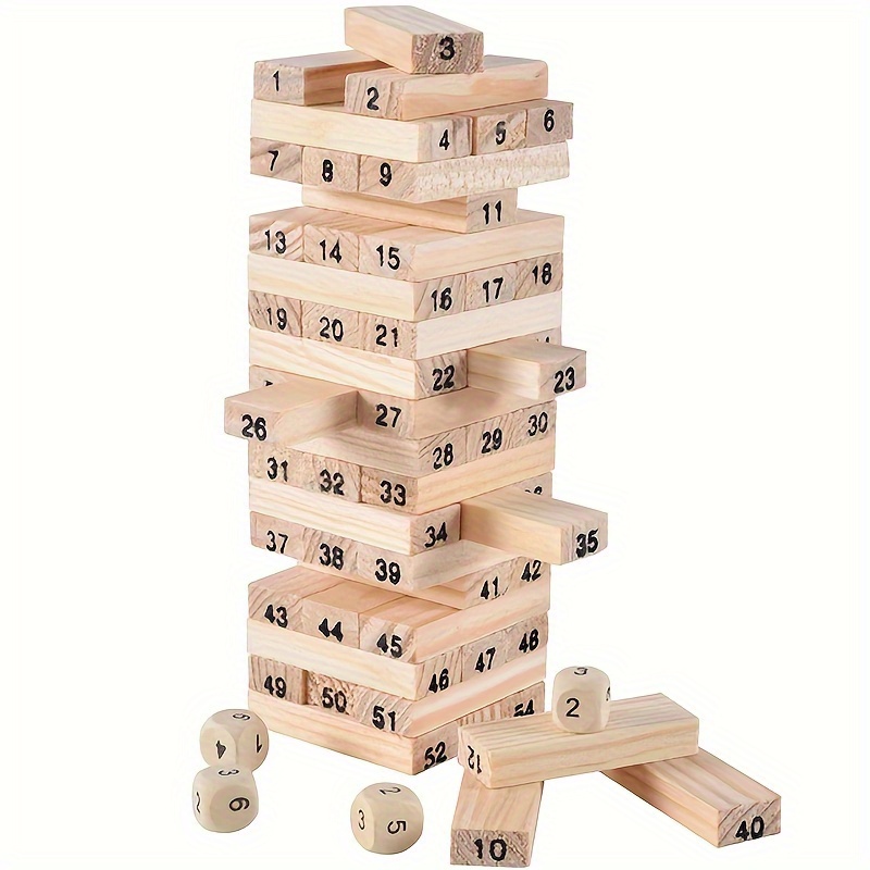 

Jenga Wooden Block Set: 54 Pieces, Suitable For Ages 8-12, Made Of Natural Wood