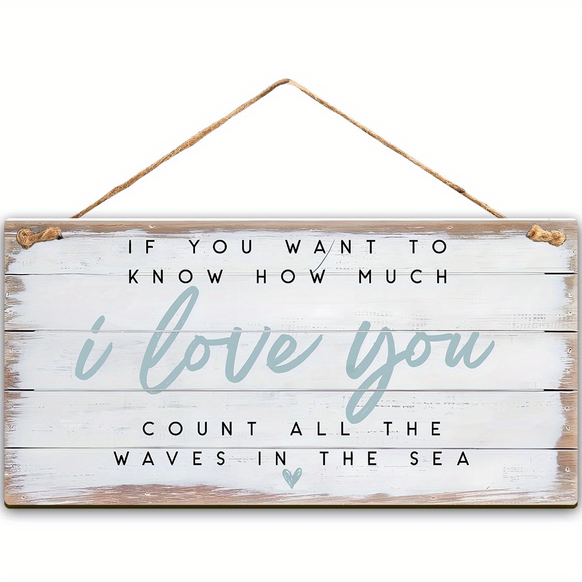 

Rustic Beach-themed Wooden Sign - 'count All The Waves In The Sea' Quote, Perfect For Nursery & Living Room Decor Beach Themed Home Decor