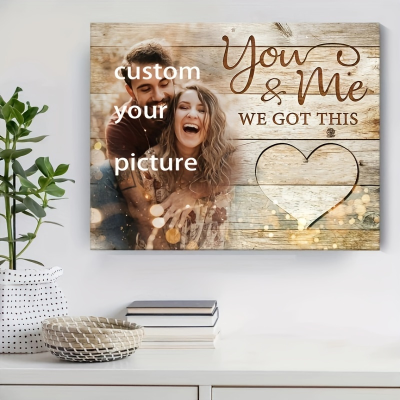 

Custom Photo Personalized Couple Canvas Wall Art With Name - "you & Me, We Got This" Romantic Design - Wood Framed Love & Anniversary Gift - Ideal For Weddings, Valentine's Day - 11.8"x15.7