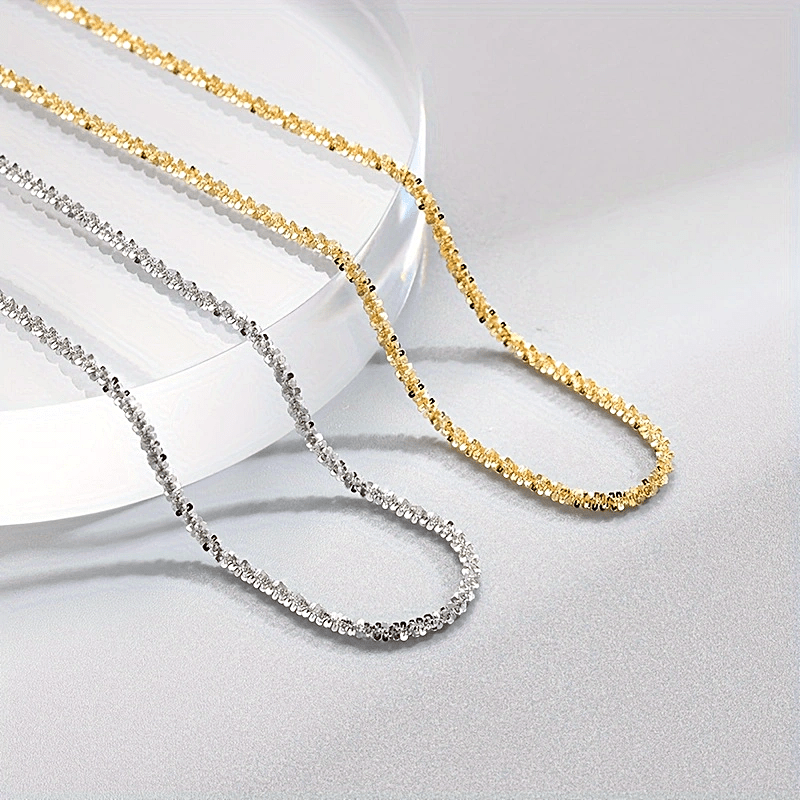 TEMU 2 Pieces/set Of Fashionable And Elegant Sparkling Necklaces, Plated With 18k Gold Plated Sparkling Necklace, Women's High-end Accessories Gift