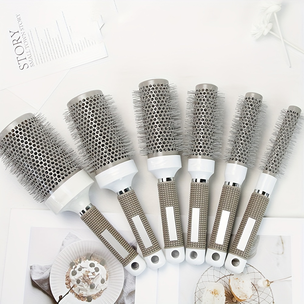 

1pc Round Curling Hair Brush, Nylon Hairdressing Comb, Hair Styling Comb For Drying Curling Hair