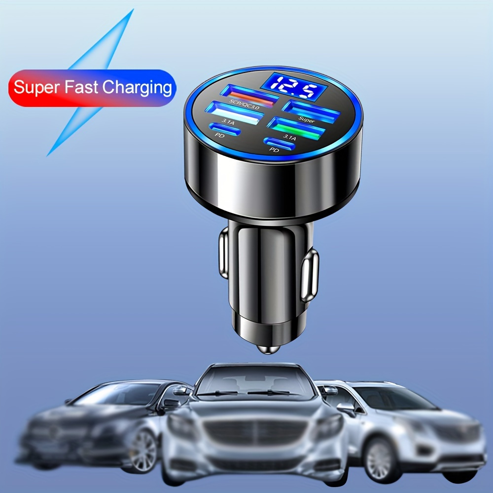 

2pd 4usb Car Charger Charging Pd Qc3.0 Usb C Car Phone Charger C Adapter In Car