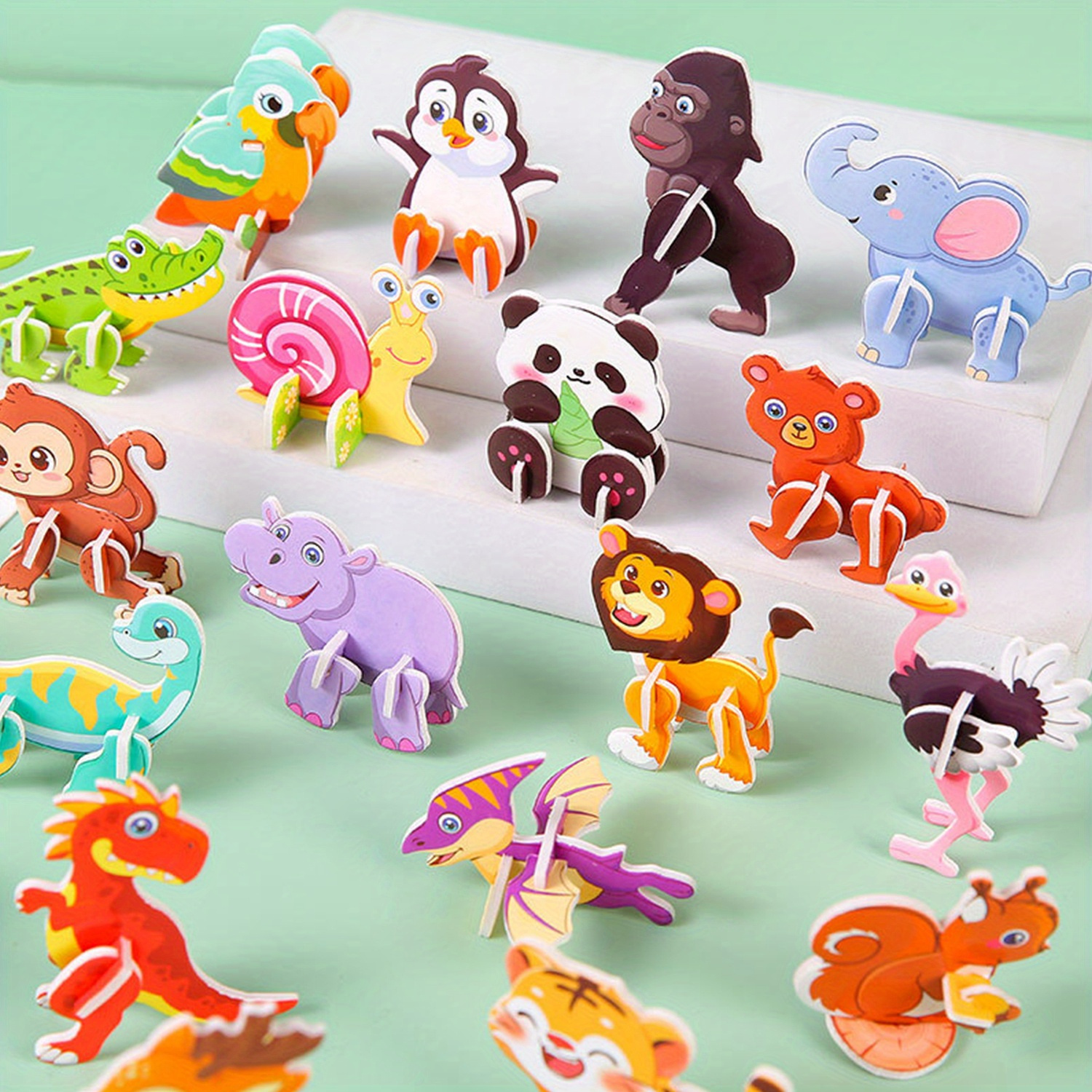 

20pcs Cartoon Animal Foam Puzzles: Random Color, 3d Educational Toys For Party Favors, Guest Gifts, Classroom Rewards, And Goodie Fillers