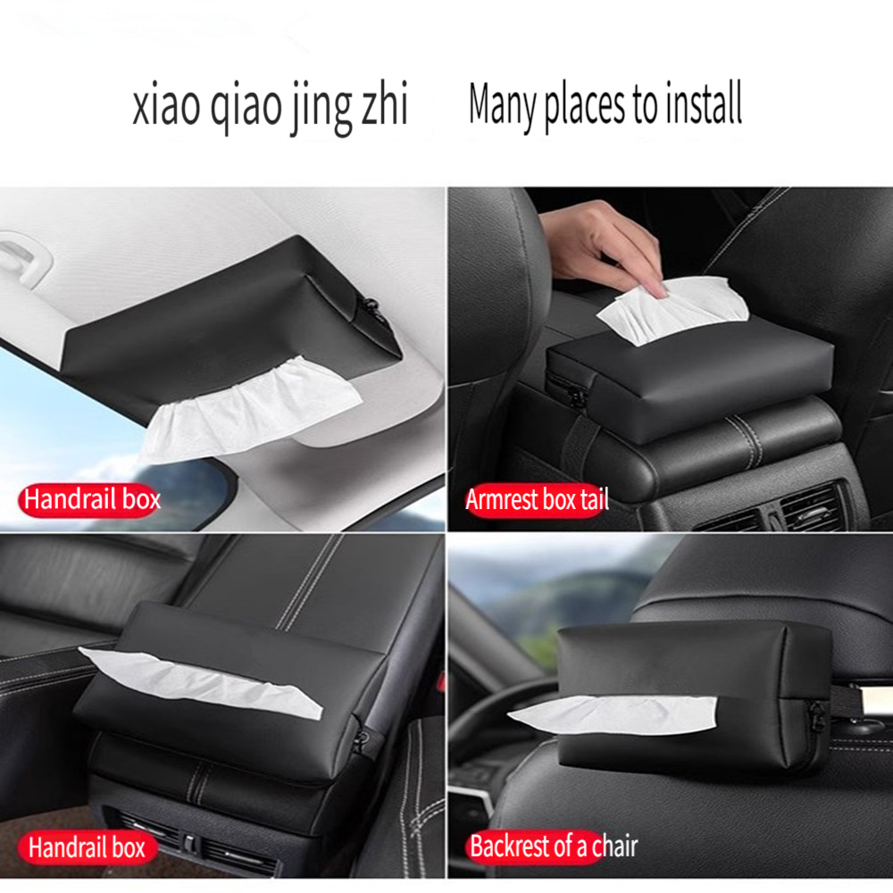 

Car Tissue Box Armrest Box Paper Extractor Bag Car Seat Back Hanging Sunshade Panel Tissue Bag Storage Car Interior Accessories