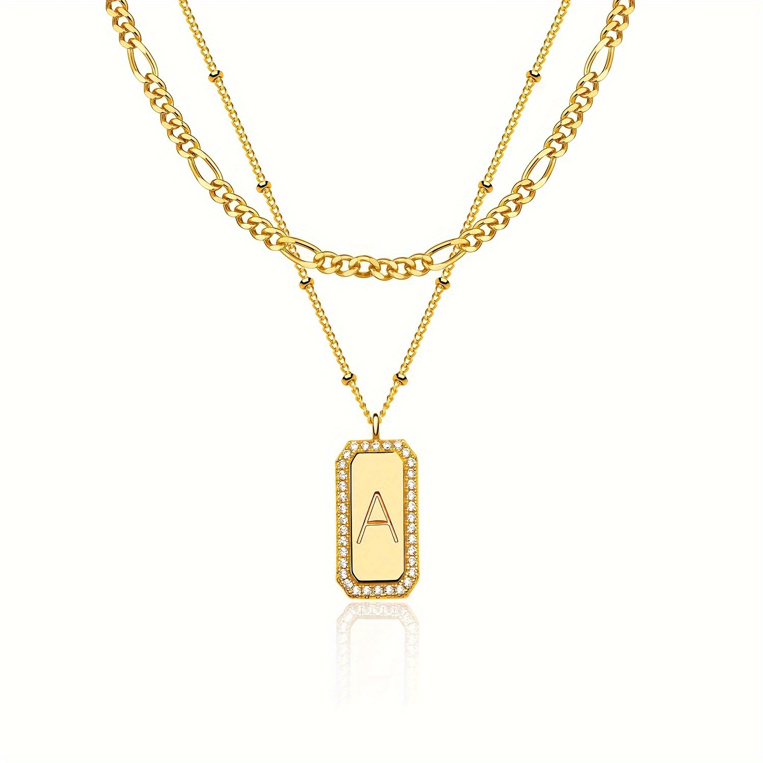 

Layered Women's Necklace, Necklace, Rectangular Pendant Necklace, And Pendant Necklace, And Matching Necklace