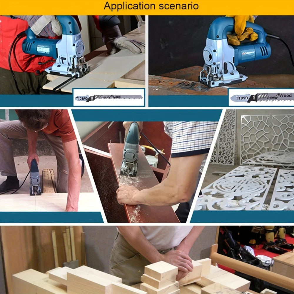 45pcs set blades set with t shank high carbon steel assorted high speed cutting blades for plywood fiberboard metal multi size jig saw cutter accessories details 3