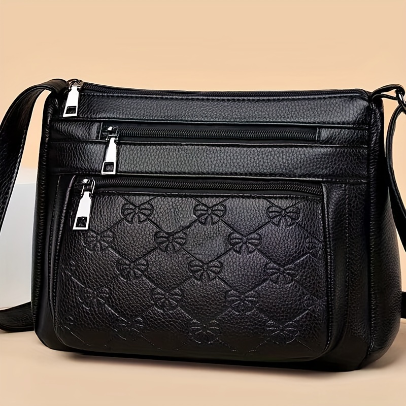 TEMU Middle-aged Women's Bag, Mother's Bag, Pu Bag, Ladies' Shoulder Bag For Middle-aged And Elderly, Mother-in-law Bag