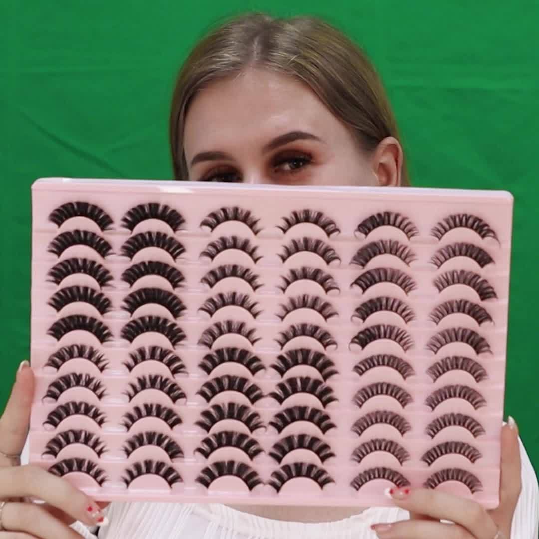 

30 Pairs Mixed Styles False Eyelashes Set - Cat Eye, Russian Dd , Natural, Cross, Fluffy - Dd Multi-length Lashes, Easy Application For Beginners, Durable & Reusable