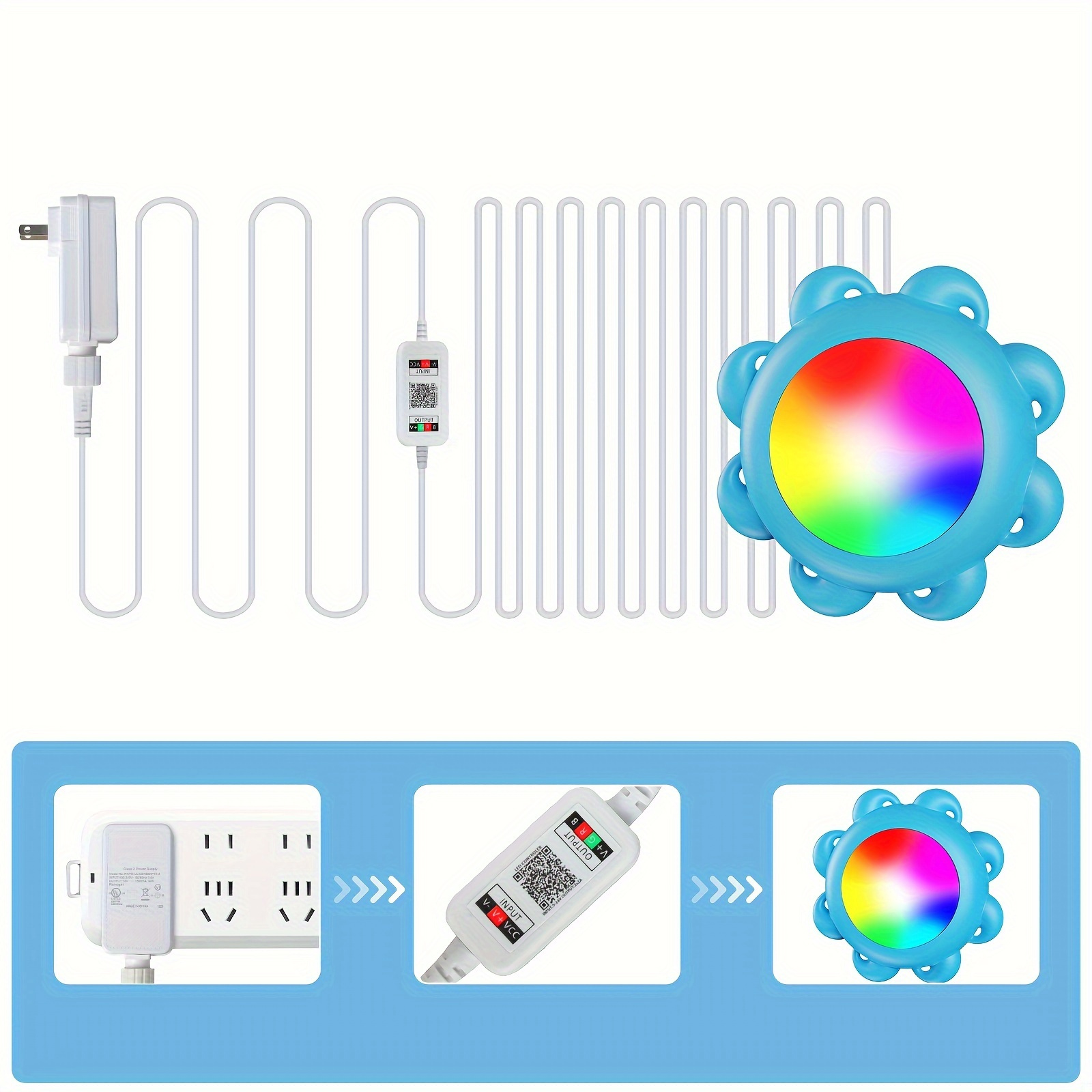 

Led Pool Light-pool Lights With App Control 22w Rgb Color Changing Pool Light Music Sync 32ft Cord, Multi-color Display- Perfect For Pool Parties, Pond & Bath. 1pc & 2pc.