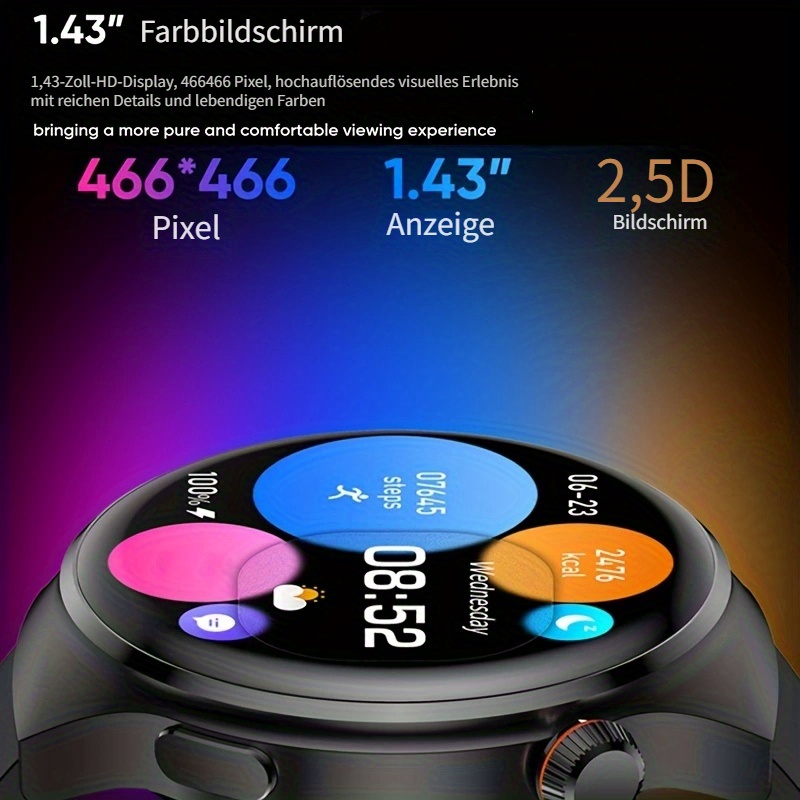 2024 neue nfc smartwatch fur manner kabelloser anruf 466 x 466 hd bildschirm smartwatch sport fitness outdoor uhren fur manner mehrere sportmodi Temu Germany