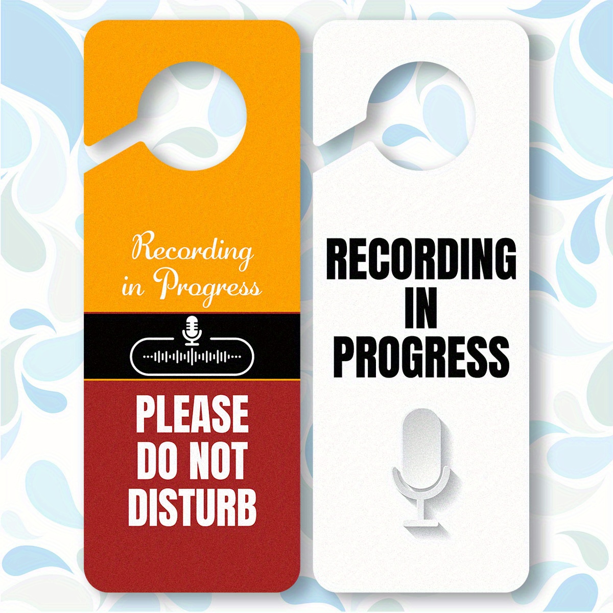 

2pcs Door Hanger Sign, Recording In Progress Door Hanger Sign, Recording In Progress Microphone Door Knob Hanger Sign For Offices