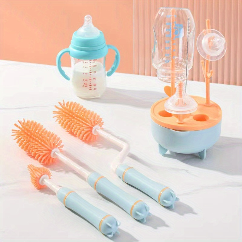 3pcs soft silicone container soothing item cleaning brush set     pp material   feeding essentials details 1