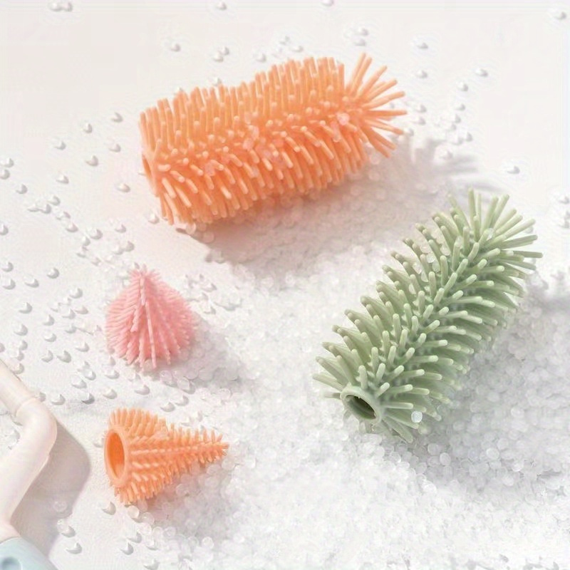 3pcs soft silicone container soothing item cleaning brush set     pp material   feeding essentials details 3